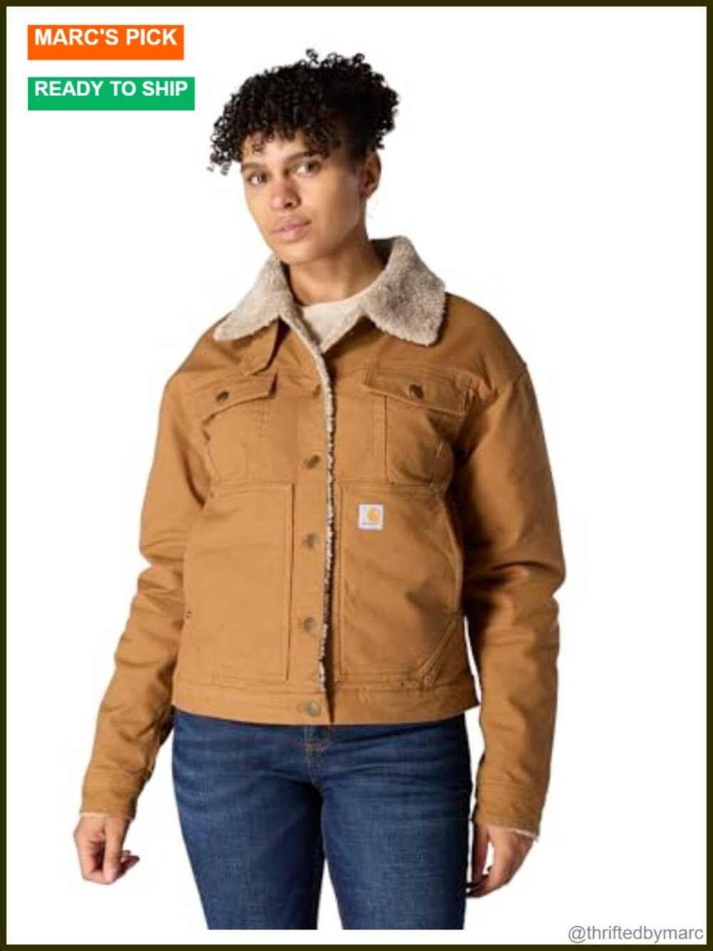 Rugged Flex Loose Fit Canvas Sherpa-Lined Work Jacket